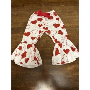 Baby Girls Valentines Day Heart Bellbottoms Leggings Pants Size 6-9 Months